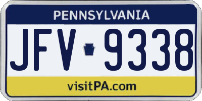 PA license plate JFV9338
