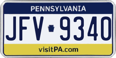PA license plate JFV9340