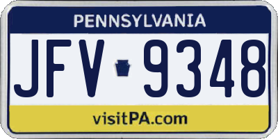 PA license plate JFV9348