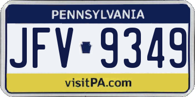 PA license plate JFV9349