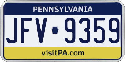 PA license plate JFV9359
