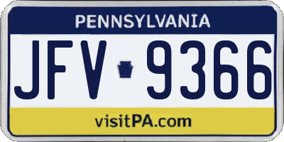 PA license plate JFV9366