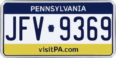 PA license plate JFV9369