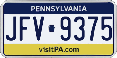 PA license plate JFV9375