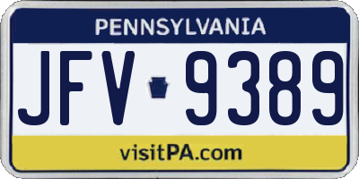 PA license plate JFV9389