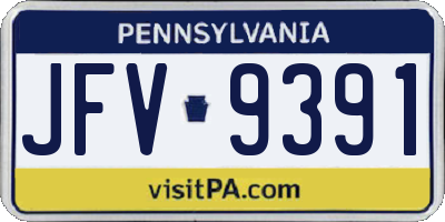 PA license plate JFV9391
