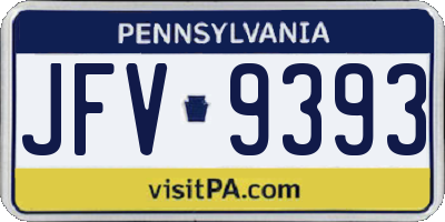 PA license plate JFV9393