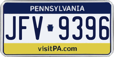 PA license plate JFV9396