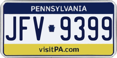 PA license plate JFV9399