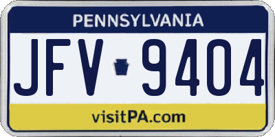 PA license plate JFV9404