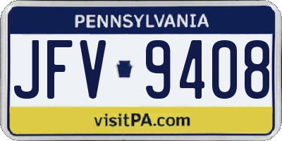 PA license plate JFV9408