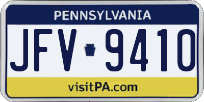 PA license plate JFV9410