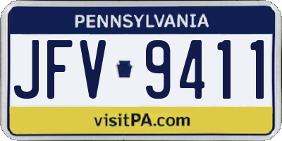 PA license plate JFV9411