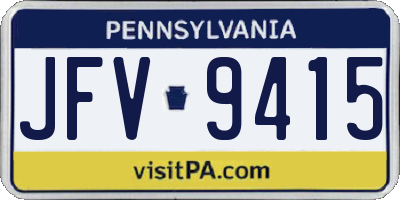 PA license plate JFV9415