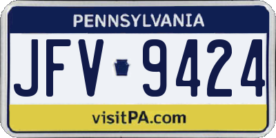 PA license plate JFV9424