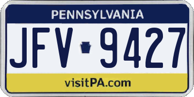 PA license plate JFV9427