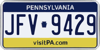 PA license plate JFV9429