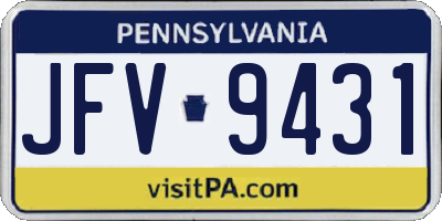 PA license plate JFV9431