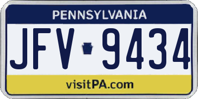 PA license plate JFV9434