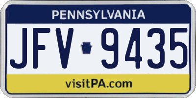 PA license plate JFV9435