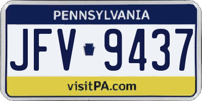 PA license plate JFV9437