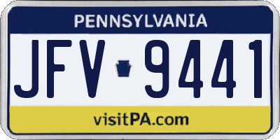 PA license plate JFV9441