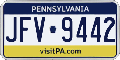 PA license plate JFV9442