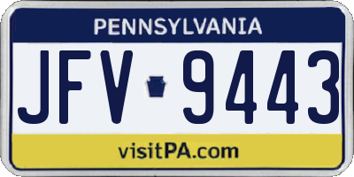 PA license plate JFV9443