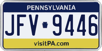 PA license plate JFV9446