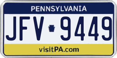 PA license plate JFV9449