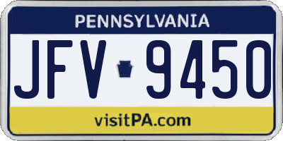 PA license plate JFV9450