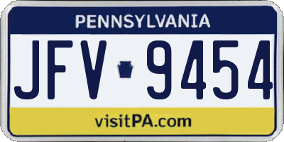 PA license plate JFV9454