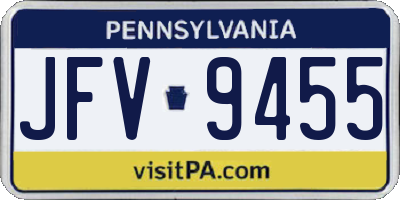 PA license plate JFV9455