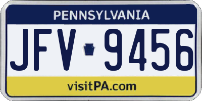 PA license plate JFV9456