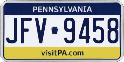 PA license plate JFV9458