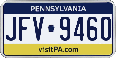 PA license plate JFV9460