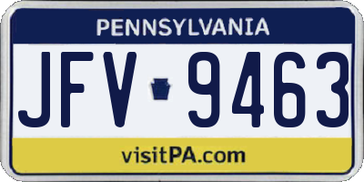 PA license plate JFV9463