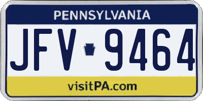 PA license plate JFV9464
