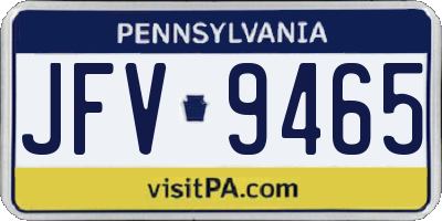 PA license plate JFV9465