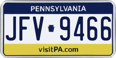 PA license plate JFV9466