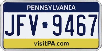 PA license plate JFV9467