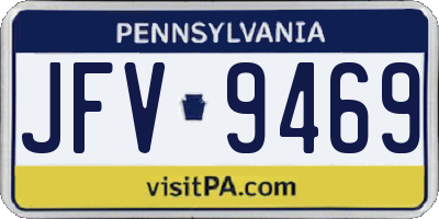 PA license plate JFV9469