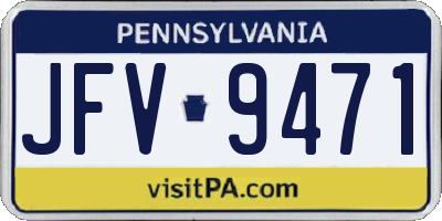 PA license plate JFV9471