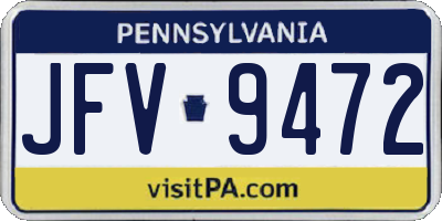 PA license plate JFV9472