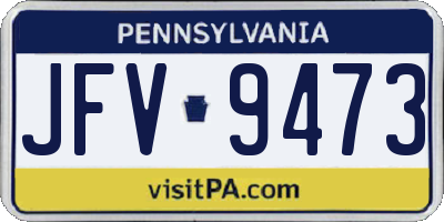 PA license plate JFV9473