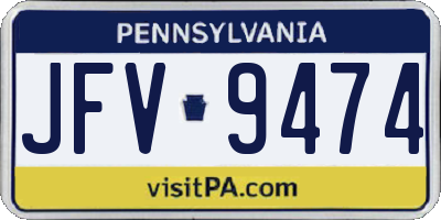 PA license plate JFV9474