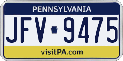 PA license plate JFV9475