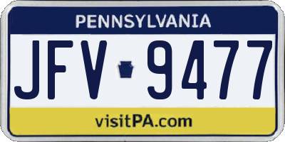 PA license plate JFV9477