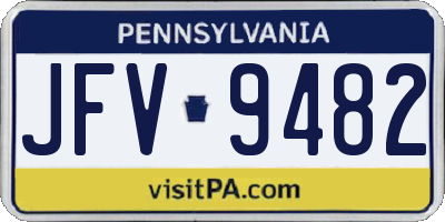 PA license plate JFV9482