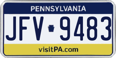 PA license plate JFV9483